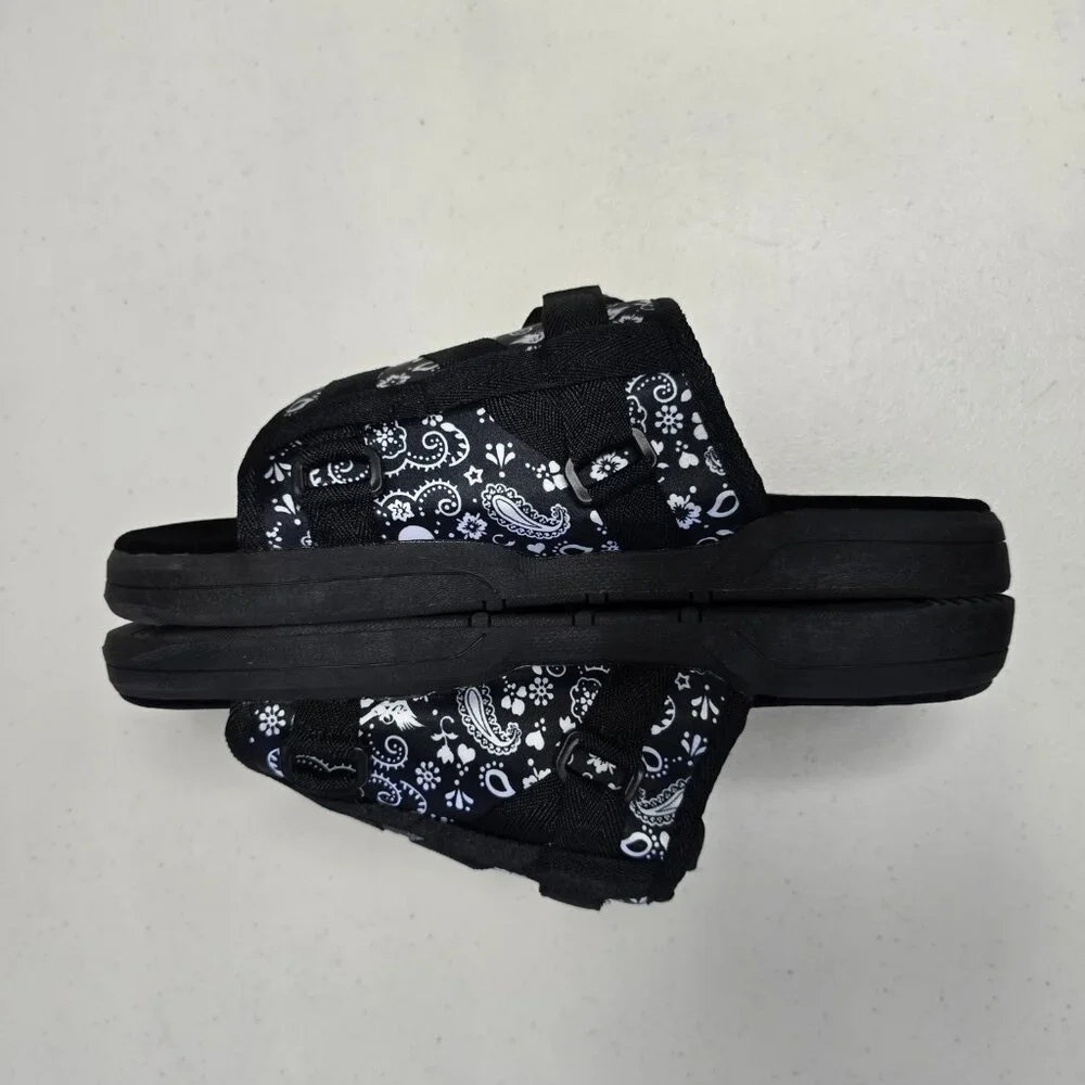 DRACO Slides Mens Shoes Size 12, 12.5, 13, 13.5 Black Sandals Bandana + Bag NEW